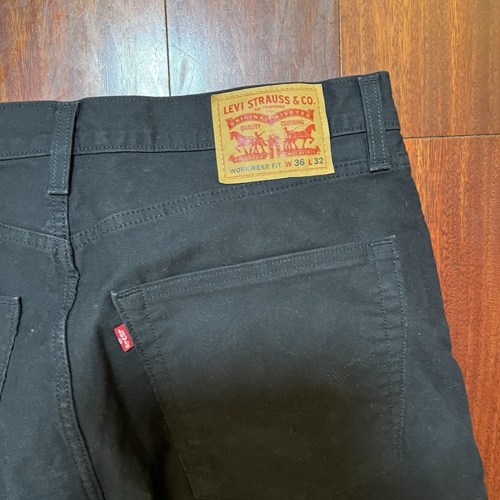 Levis Workwear Fit Jeans Mens 36x32 Black Casual Preppy Office Grunge Skater